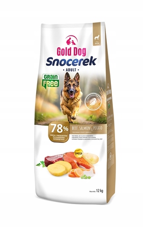 Сухий беззерновий корм для собак Gold Dog Snocerek з яловичиною, без птиці, 12 кг