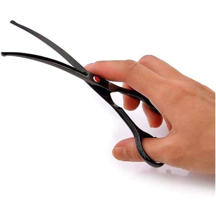 Професійна ножиця для собак, вигнута ножиця, ножиці для стрижки шерсті собак, набір з нержавіючої сталі, спеціально для стрижки шерсті тварин (чорний)