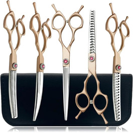 Набір професійних ножиць для грумінгу собак 7' (прямі, витончені, з витонченням)