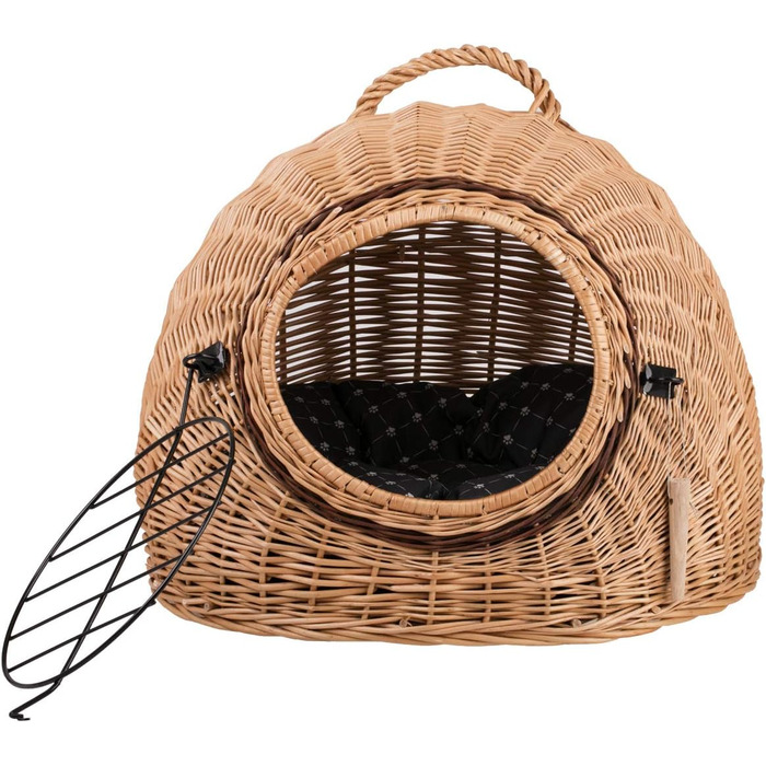 Кішка Будиночок Венге-Сірий, Корзина для кота з лози, Корзина для кота, Місце для собаки з ручкою