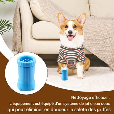 Автоматичний мийник лап для собак – USB, для дому та прогулянок, середніх та великих порід, зелений (блакитний)