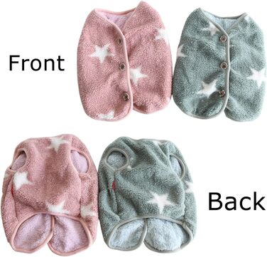 Теплий флісовий теплий одяг для собак для великих собак, маленьких собак з великою грудною кліткою, таких як Французький бульдог, коргі, мопс, бульдог, бультер'єр, шиба та інші - зимова куртка розмір L (XL: обхват грудей 64-66 см, рожевий)