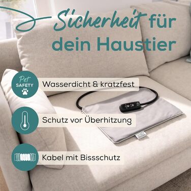 Електричне грільне ліжко Beurer Kira для собак та котів, з таймером, 41 x 34 см, миється при 30°C, зносостійке та водонепроникне