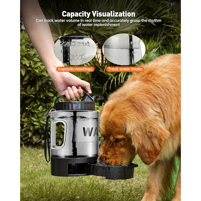 Портативна пляшка для води для собак PETNF, миска для води для собак, не протікає, для великих тварин, ідеально підходить для прогулянок, кемпінгу, пляжу, полювання та інших активностей