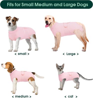 Тільце для собак після операції Kuoser: захист від лизання, дихаюча тканина, для собак після кастрації/стерилізації, рожевий, XS