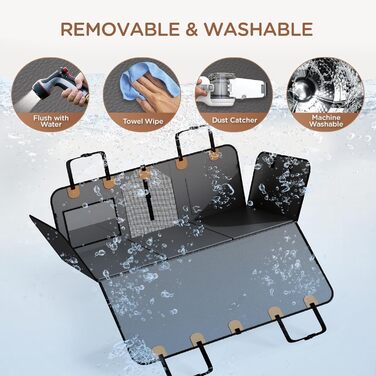 Підстилка для собак у машину з жорстким дном, PU-шкіра, водонепроникна, стійка до подряпин, 180 кг, для SUV, LKW