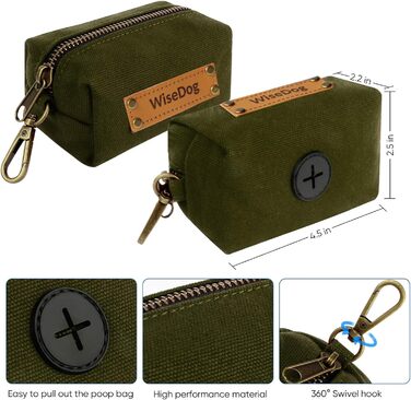 Набір повідків та нашийників для собак Wisedog: регульовані, міцні нашийники та повідки для малих, середніх та великих собак, з тримачем для пакетів для вигулу (M, L) (Окружність нашийника: 30-46 см; Повідок: 1.5 м), (XL(Окружність нашийника: 41-64 см; По