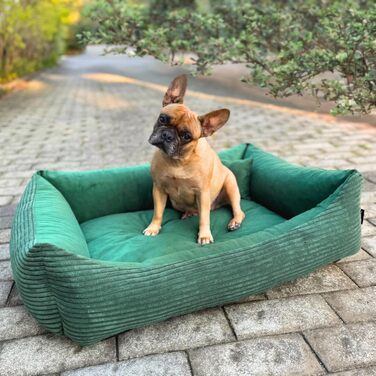 М'яке ліжко для собак 4L Textil Molly, корзина для собак, середні породи, 100x80 см, зелений колір, знімний чохол, миється