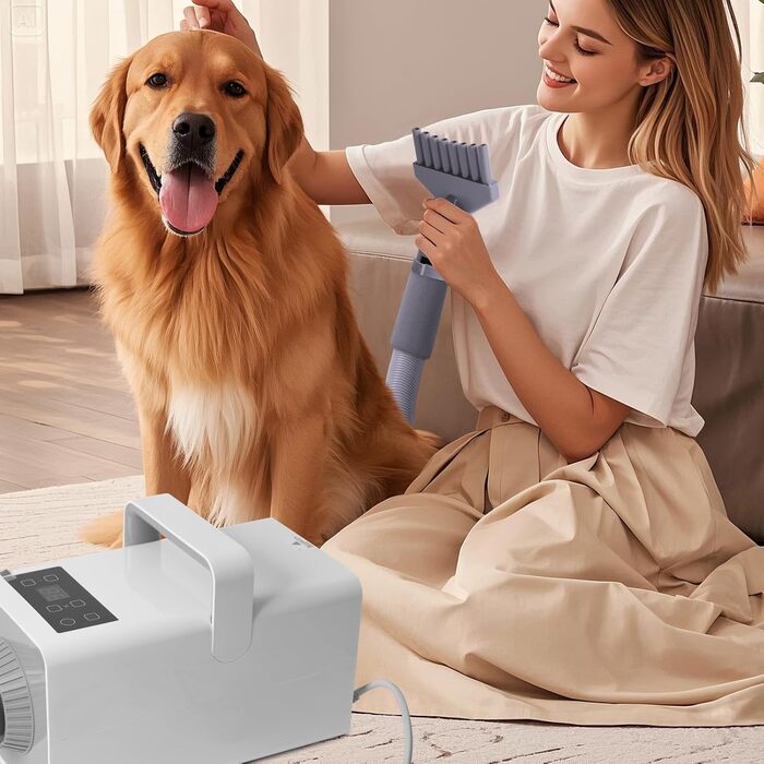 Фен для собак Kanonen-Stil, білий, 2400W, регульована потужність, 1-9 рівнів, температура 35-60°C, сенсорне керування