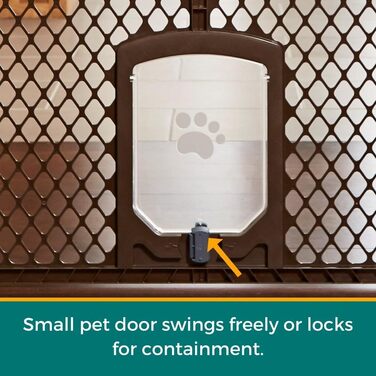 Laufstall для собак North States MYPET Petyard, 6 панелей, розкладний, 66 см, коричневий (для дому та вулиці)