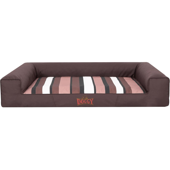 Крісло-ліжко для собак, лежанка для тварин, лежанка для собак, м'яка, коричнева в смужку, 80 x 55 см
