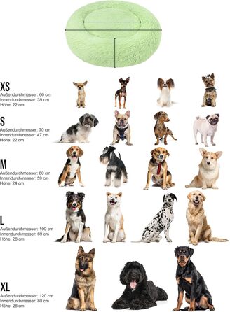 Кругле собаче ліжко Normani для великих та маленьких собак - ергономічна подушка-бублик. Собача лежанка з високим бортиком (М'ята, 100x100x28 см)