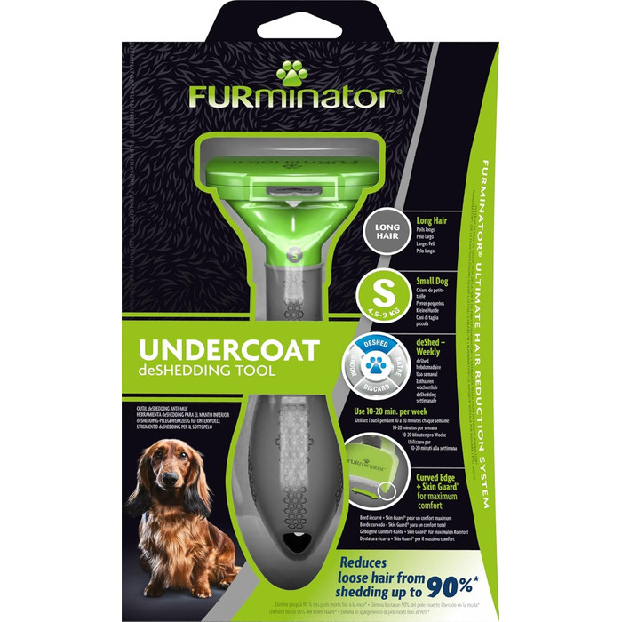 FURminator для собак малого розміру з довгою шерстю - інструмент для видалення підшерстка, версія 2.0