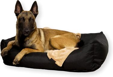 Водонепроникне собаче ліжко 80x60 см, чорного кольору, знімний та пральний чохол - 4L Textil