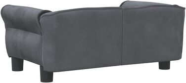 Крісло-ліжко для собак, м'яке ліжко для тварин, лежанка для маленьких собак, котів, темно-сірий велюр