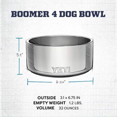 Миска для собак YETI Boomer 4, нейлон, синя, антипригарна