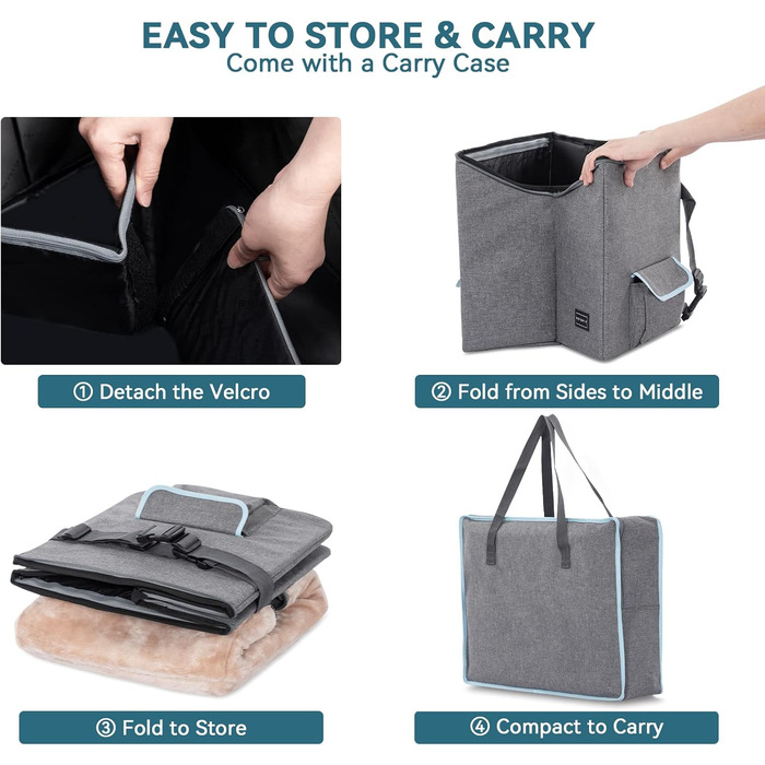 Автокрісло для собак Petsfit на заднє сидіння, для середніх та 2 маленьких собак, з підстилкою та ременями безпеки