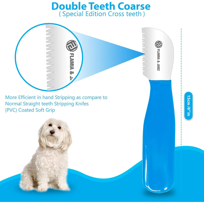 Набір професійних інструментів для грумінгу собак FLAMIA & JABZ (5 шт.) з крестоподібними зубцями, для правшів