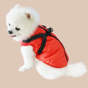 Зимова куртка для собак Eastlion, водонепроникна, тепла, для цуценят та собак, жилет з кільцем D, розмір 2XL, червона