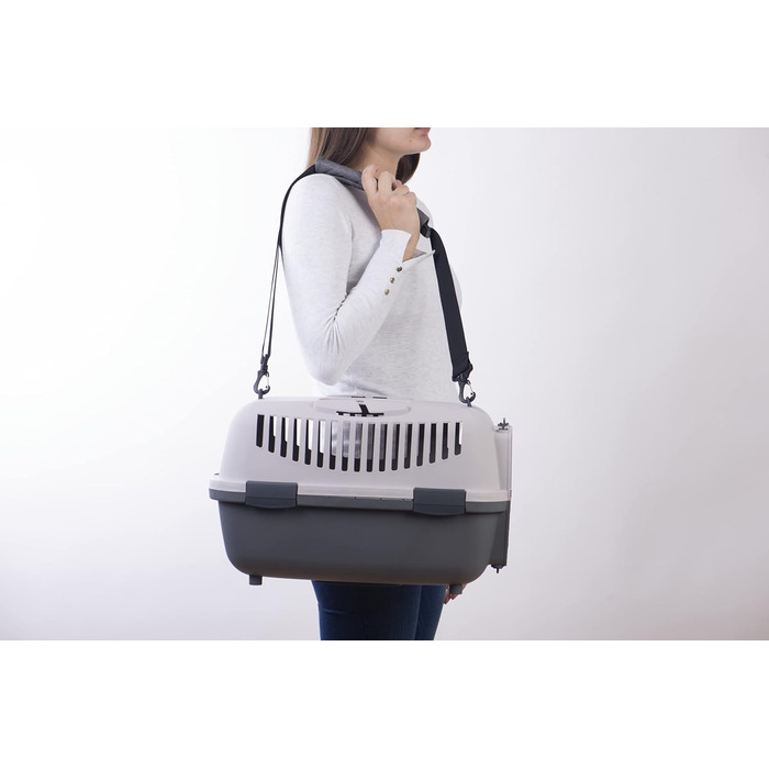 Переноска для собак і котів Nomade 2, до 8 кг, 55x36x35 см, пластикова, міцний поліпропілен, пластикові дверцята
