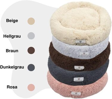 Кругле лежанка для собак та котів Pfoten&nasen® Wolke 7 – м'яке гніздовий лежак (L – 85см, Коричневий) – Легко миється, знімний чохол
