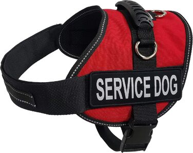 Шлея для собак ActiveDogs Air-Tech XL, Cordura, червона, з ручкою, ADA-картками та світловідбивними нашивками для сервісних собак (73,7-101,6 см)