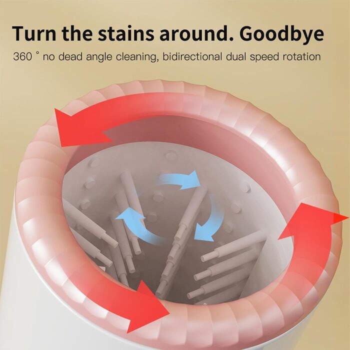 Автоматичний мийка лап для собак, USB-мийка лап, перезаряджувана мийка лап для собак, білий/рожевий колір