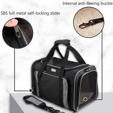 Транспортна переноска для кота/собаки Ruyiczb, розширювана, сіра