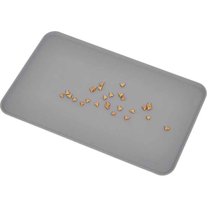 Підкладка силіконова для годівлі домашніх тварин Amazon Basics, 47 x 29 см (2 шт.), сіра