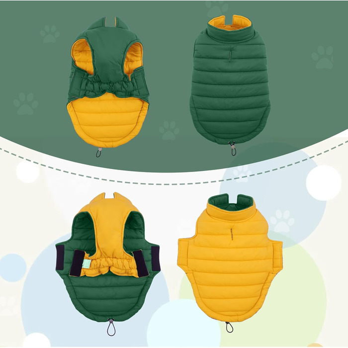 Зимовий теплий дощовик для собак великих порід Lelepet, XL (зелений)