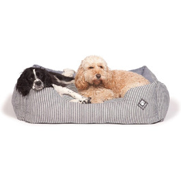 Ліжко для собак Danish Designs, стиль Марітайл, денім, блакитно-кремове, 58 см, розмір 62 x 50 x 17 см