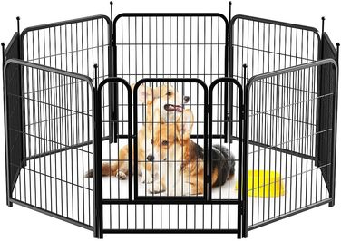 PawGiant Забіг для собак, огорожа, клітка - 8 панелей, 71.1 x 81.3 см. Металевий забіг для собак, котів, цуценят. Підходить для дому, кемпінгу, відпочинку на природі.
