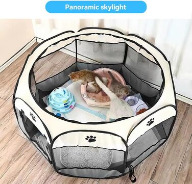 Вольєр для цуценят Dhqkqg, складаний вольєр для собак, 74x74x43 см, сірий. Підходить для собак, цуценят, котів та дрібних тварин.