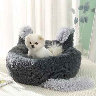 Крісло-лежанка для собак та котів, велике м'яке ліжко для собак, корзина-лежанка для собак, миється, 60 см, антрацит