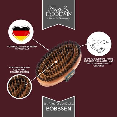 Набір щіток для собак Fritz & Frodewin 'Все для такси' | Преміум щітки для догляду за шерстю | Для щоденного догляду | З сертифікованого дерева FSC | З безкоштовним очищувачем | 100% Made in Germany