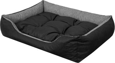М'яке ліжко для собак та котів з високими бортиками, 84x65 см, графітовий колір