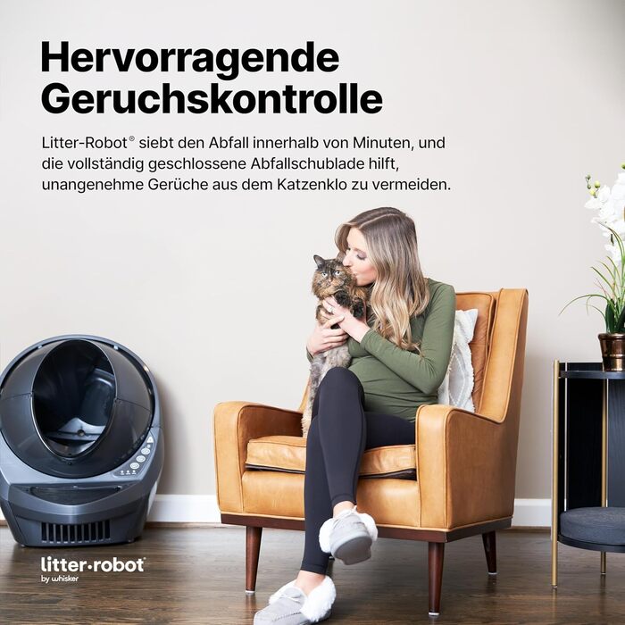 Автоматичний туалет для котів Litter-Robot 3 Connect Whisker, сірий, самочистка, антипах, для будь-якого грудкуватого наповнювача
