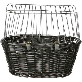 Корзина для собак TRIXIE на велосипед, до 5 кг, 50x41x35 см - плетена корзина для велосипеда на кермо, з штучним плетінням, пластикова сітка, 2818