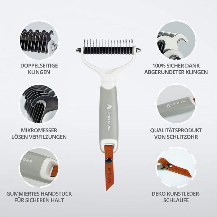 Підшерсткова щітка Cookie для собак, котів та коней | Для короткої та середньої шерсті | Видаляє підшерсток та запобігає утворенню ковтунів