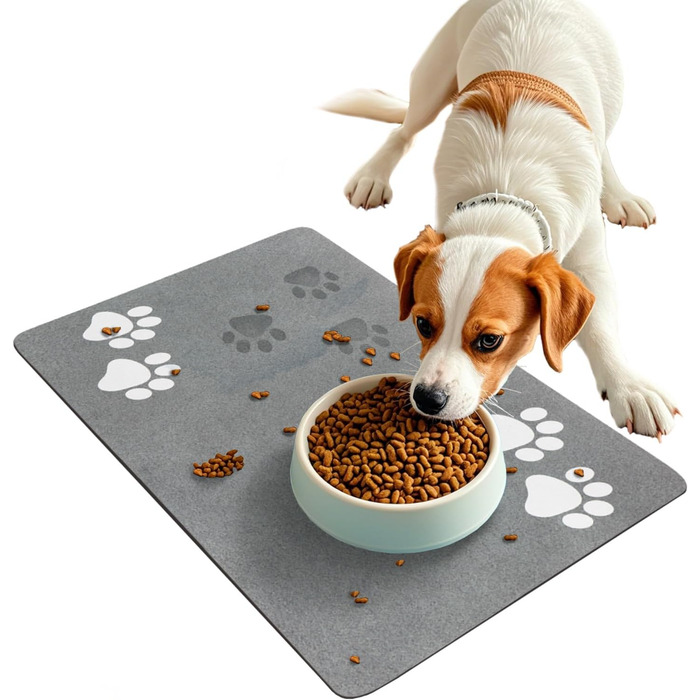 Нековзні килимки під миски для котів та собак SUKUTU, 30x50 см, сірий