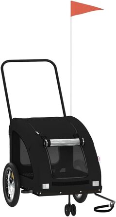 Фургон для собак VidaXL - чорний, 45 кг, Oxford-Gewebe, з прапором та відбивачами