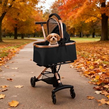 Дитяча коляска для тварин, бугі, складна, для собак та котів, чорна, до 20 кг