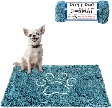 Килимок для собак Dog Gone Smart Dirty Dog: швидковисихаючий, з антиковзким покриттям, 40x58 см, Pacific Blue