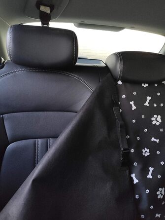 Водонепроникний захисний килимок для автомобіля для собак та котів 137x153 см (3 кістки, чорний)