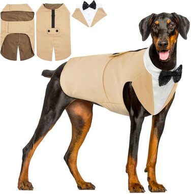 Костюм для собак, бандана, аксесуари для святкування: весілля, день народження, Хелловін (XXL, шампань)