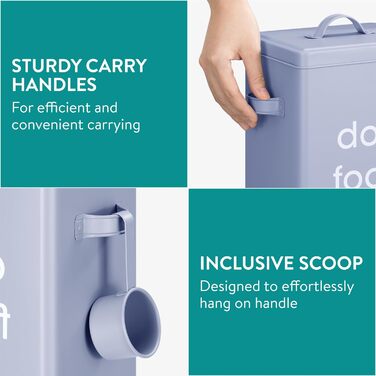 Контейнер для корму для собак Navaris з кришкою та лопаткою - синій