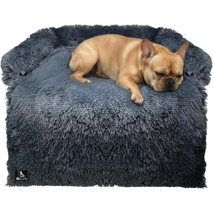Захисний лежак для собак на диван, плюшевий коврик для собак, водонепроникний, знімний чохол, ковдра-захист для дивану, колір: темно-сірий, розмір M (102x85x12 см)