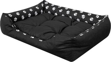 М'яке ліжко для собак та котів, 84x65 см, чорне. Зручне, з піднятими бортиками, легко миється.