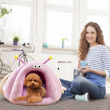 Комфортне ліжко-будиночок для котів та собак, м'яке ліжко, зелений колір (S, фіолетовий)