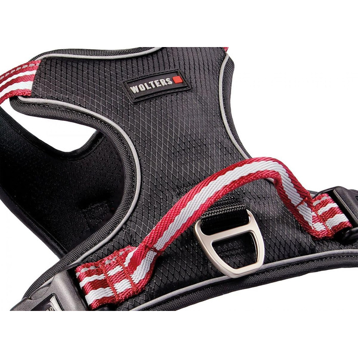 Шлея для собак Wolters Active Pro, розмір 3, обхват грудей 50-57,6 см, червоно-чорна